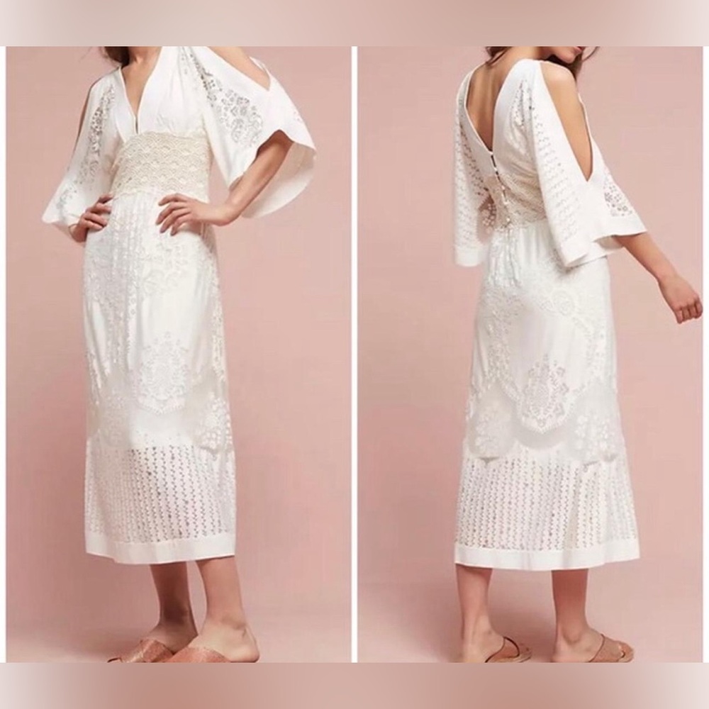 Farm Rio / Anthropologie Cream Solana Bohemian Boho Stunning Dress Size XL - Picture 5 of 5